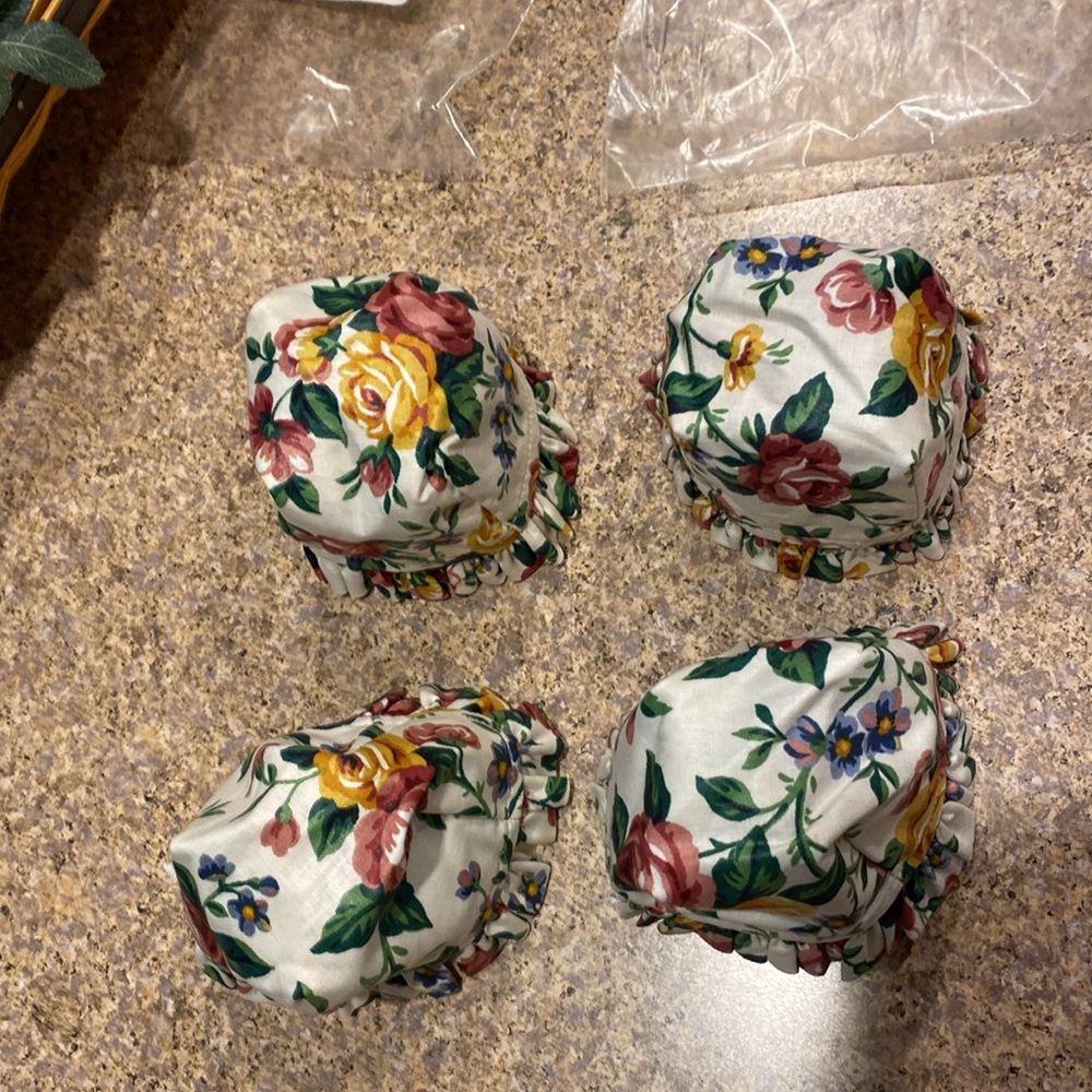 4 Longaberger Thyme Fabric Basket Liners Garden Splendor Floral - Picture 7 of 14